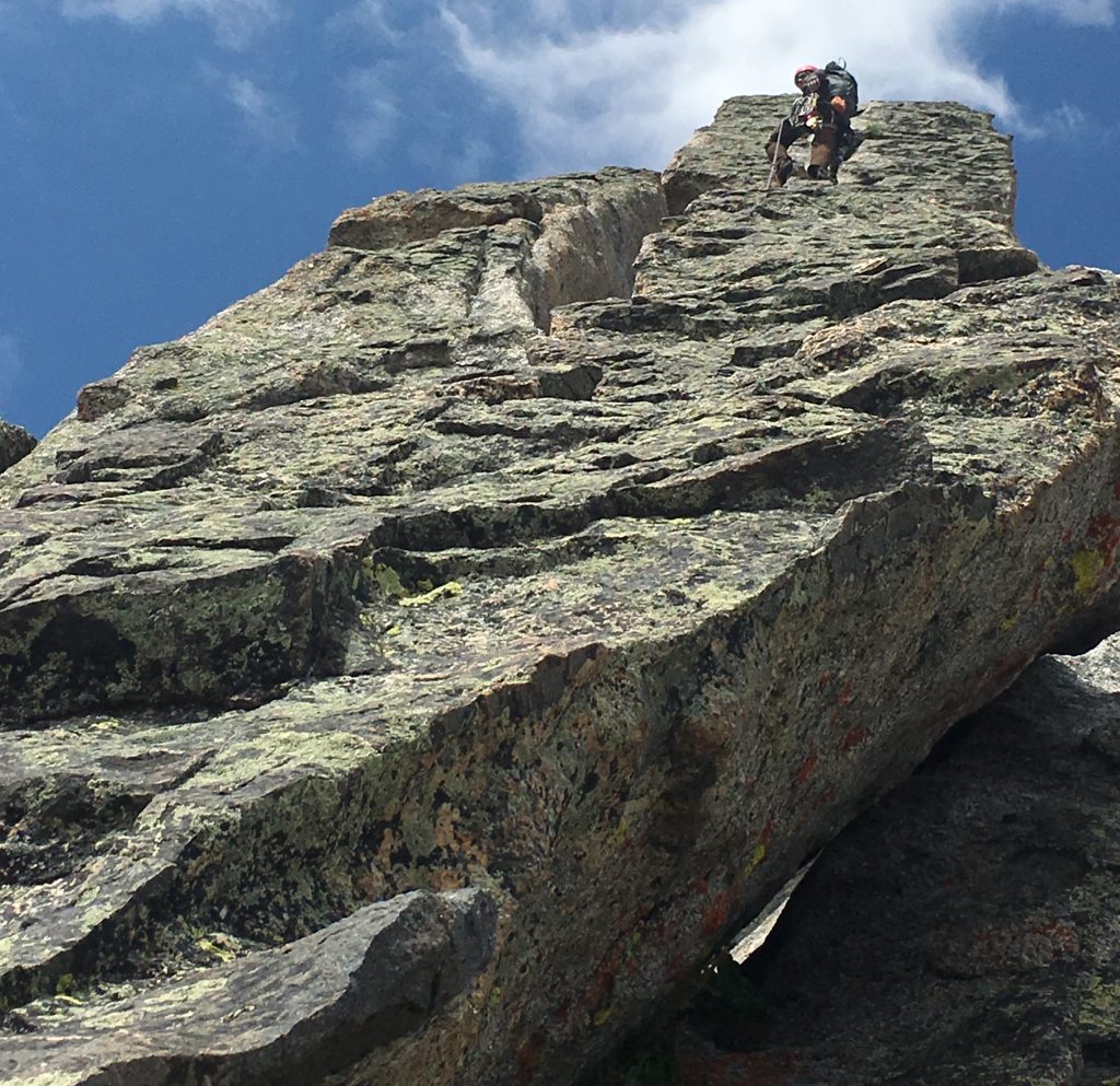 The pitch after the sidewalk.